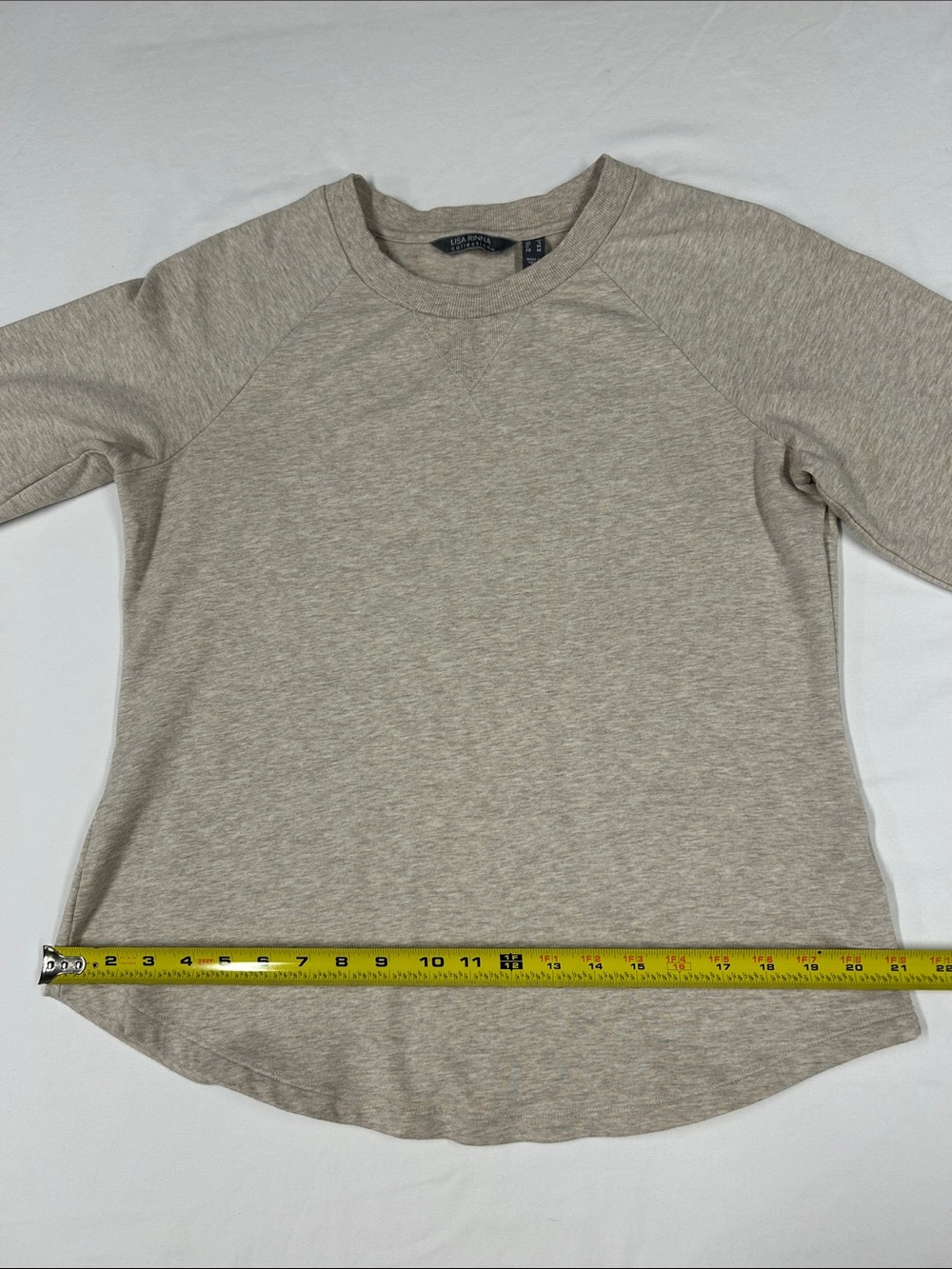 Lisa Rinna Collection Neutral Beige Raglan Pullover - Picture 5 of 8